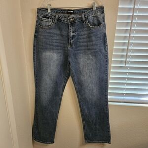 Fashion Nova Women's Boyfriend Jeans - Medium Wash Blue Size 14 Plus